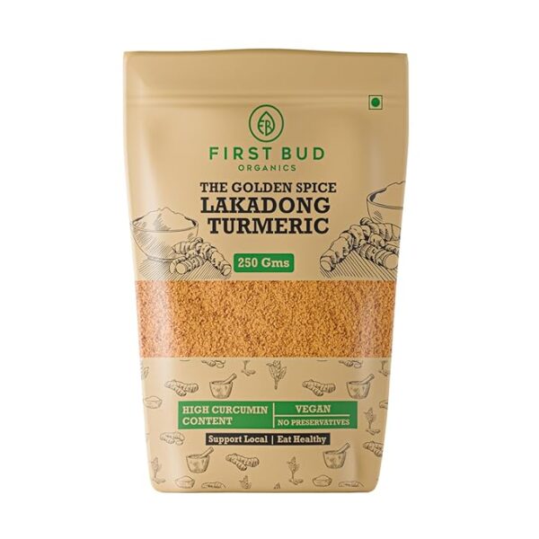 First Bud Organics Golden Spice Lakadong Turmeric Powder - 250gm