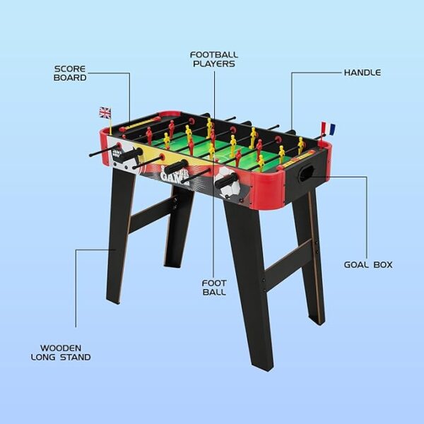 Jam & Honey Foosball Table - Big | Indoor Soccer Game for Boys & Girls | Perfect for Home, Resorts, Hotels, Schools | 6 Rows with 6 Handles, 18 Players - Image 4