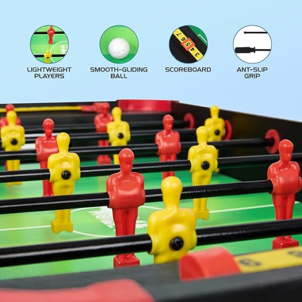 Jam & Honey Foosball Table - Big | Indoor Soccer Game for Boys & Girls | Perfect for Home, Resorts, Hotels, Schools | 6 Rows with 6 Handles, 18 Players - Image 2